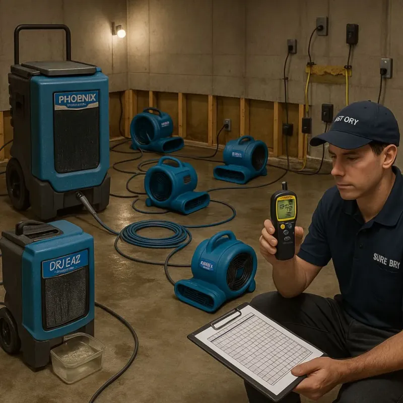 Structural Drying and Dehumidification process in Vineland, NJ